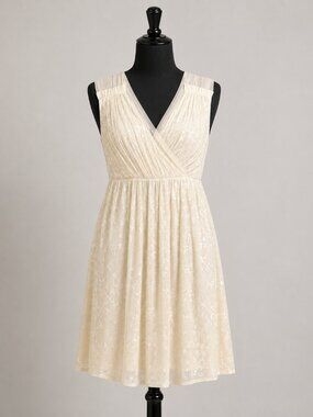 French Connection Riviera Mist Sequin Midi Dress 6 NWT Champagne